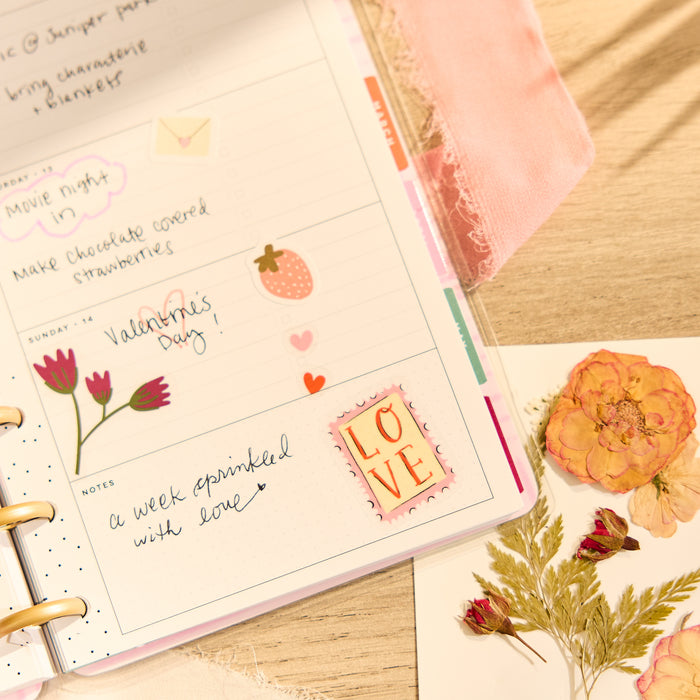 2026–2027 Floral Embrace Customizable Planner - Mini Horizontal Layout - 12 Months