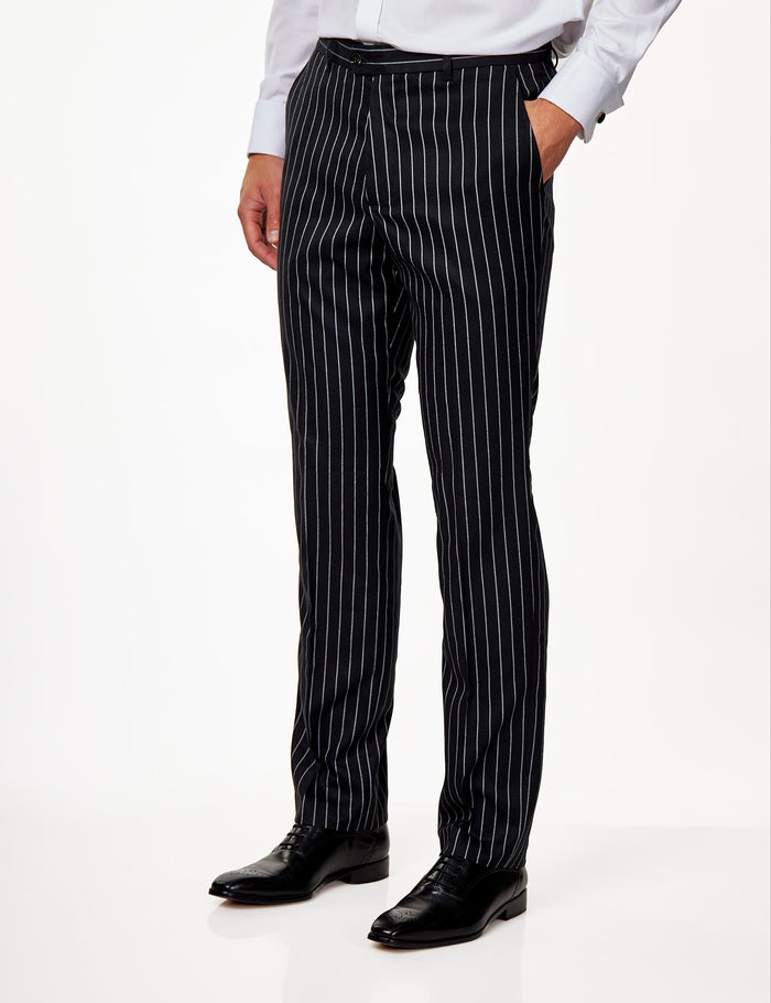 ALFRED - BLACK PINSTRIPE TROUSER