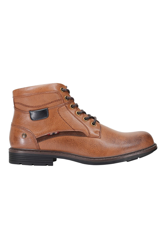 ANKLE LACE UP BOOTS IN TAN, BLACK