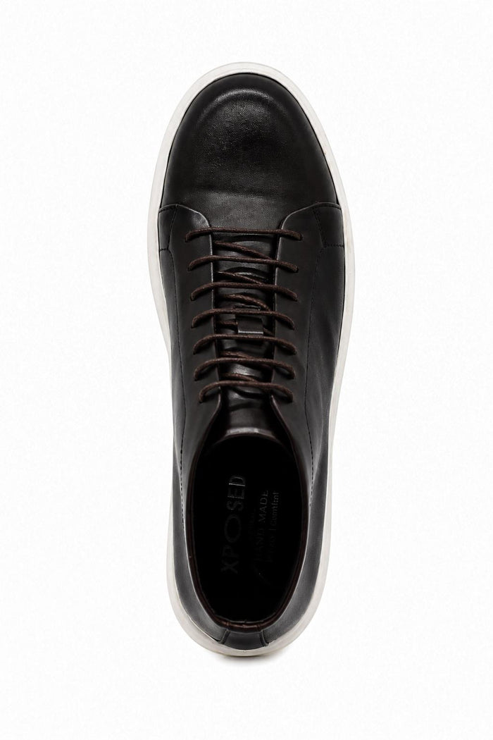 ASTER - Men’s Coffee Brown Leather Ankle Trainer Boots