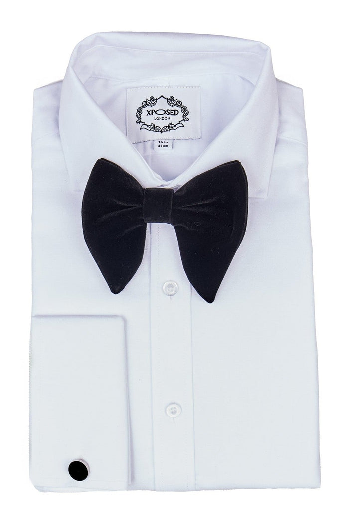 BIG BLACK VELVET BOW TIE SET