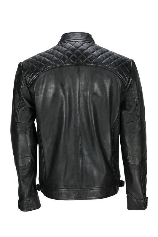 BLACK BIKER LEATHER JACKET