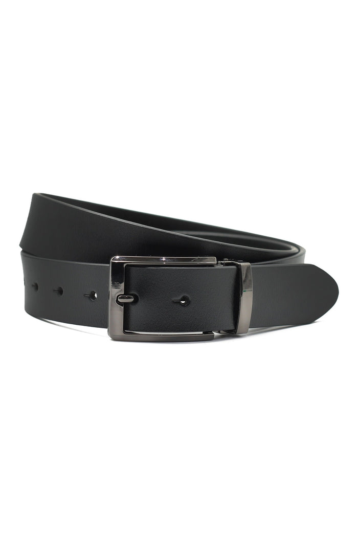 BLACK LEATHER BUCKLE BELT