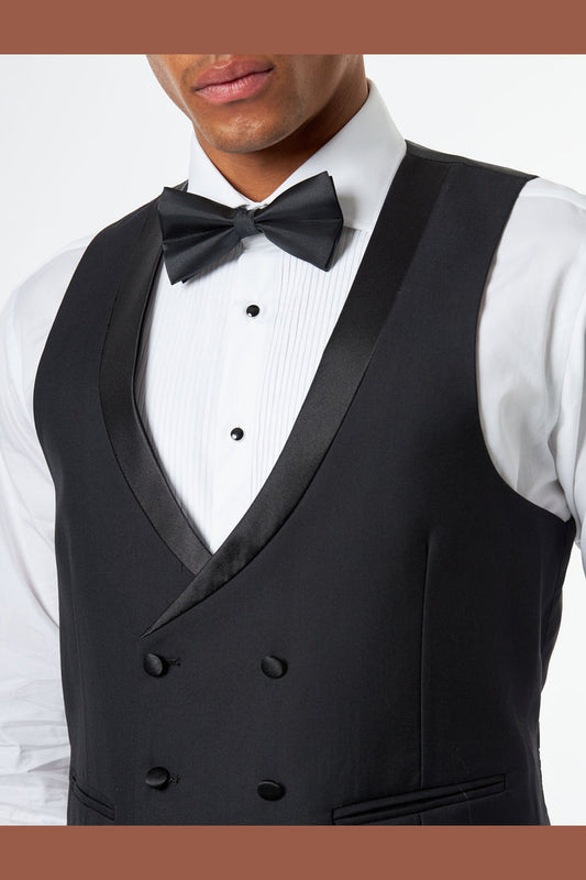 Black Rhinestone Shawl Lapel Tuxedo 3-Piece Wedding Suit