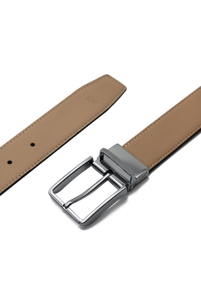 BLACK & TAN LEATHER REVERSIBLE BELT