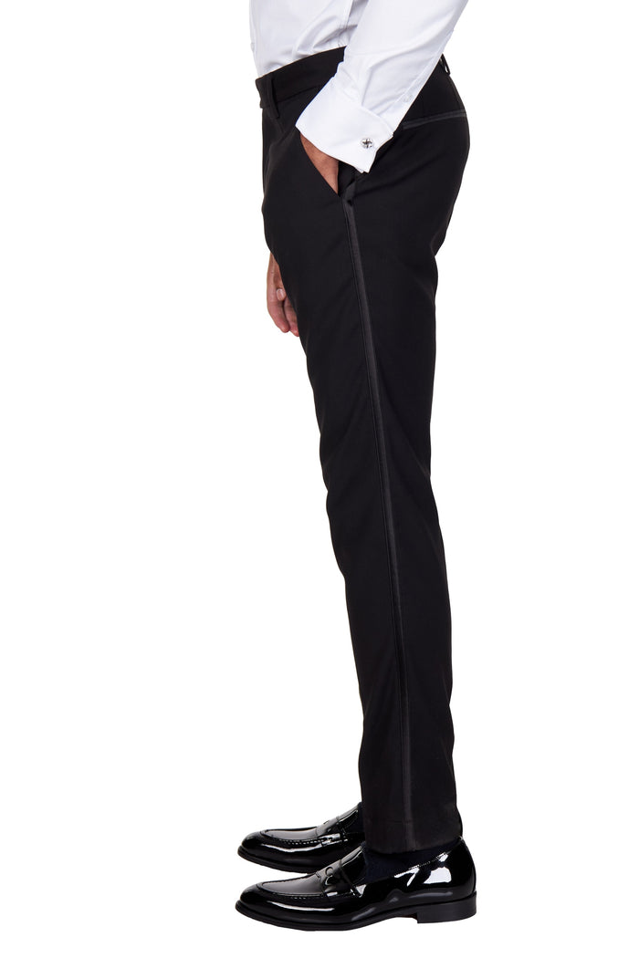 Men's Brian White Floral Jacquard Print Tuxedo 4-Piece Suit Bundle