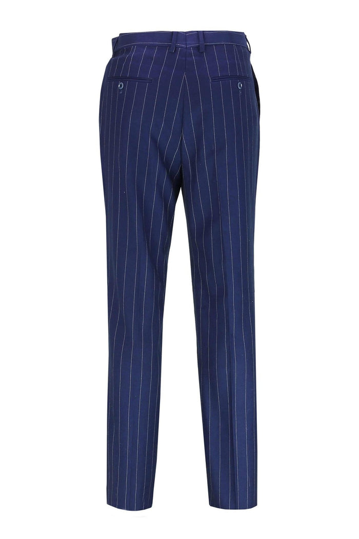 Blue Casual Pinstripe Suit Trouser -6088-14