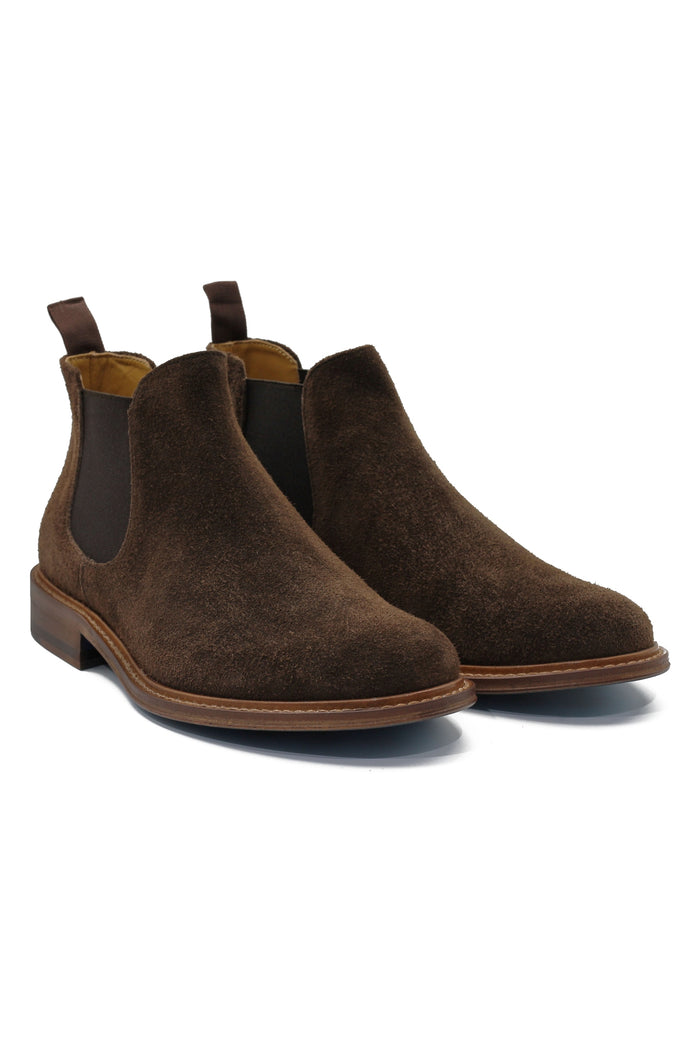 BROWN ITALIAN SUEDE LEATHER CHELSEA BOOTS