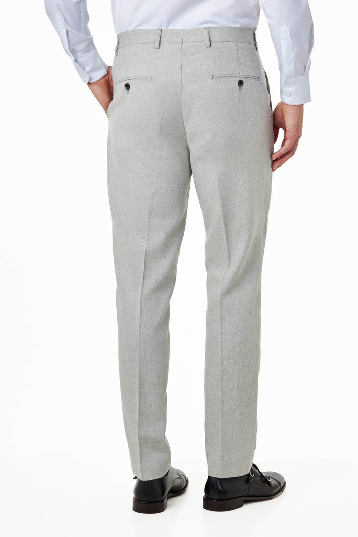 CALIX – Grey Wool Mix Herringbone Tailored 2 Piece Suit