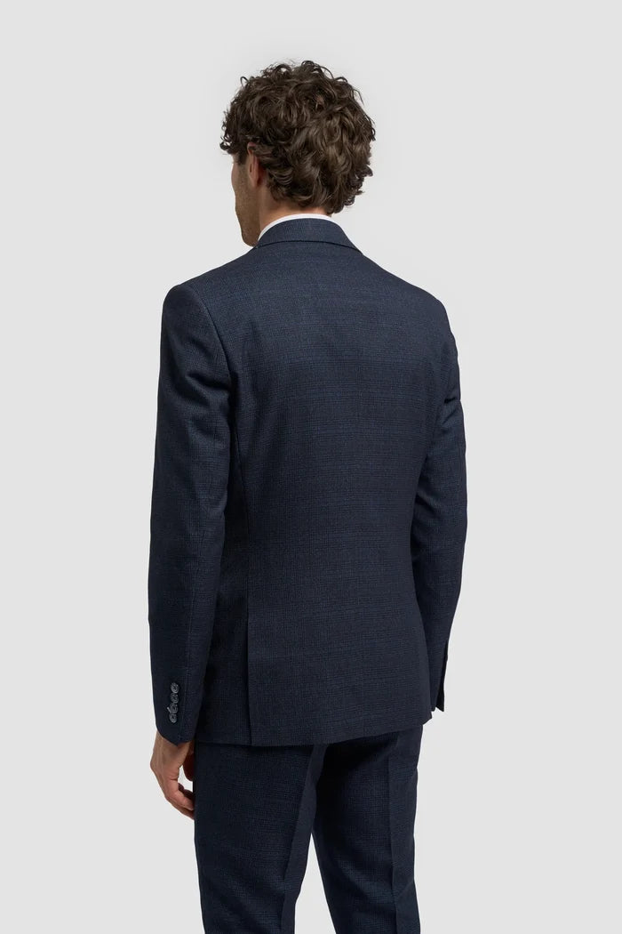 CARIDI - NAVY CHECK SUIT BLAZER