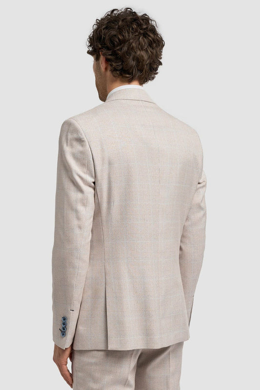 CARIDI - SLIM FIT BEIGE BLAZER SHORT