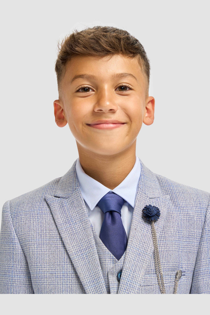 CARIDI SKY BLUE THREE PIECE BOYS SUIT