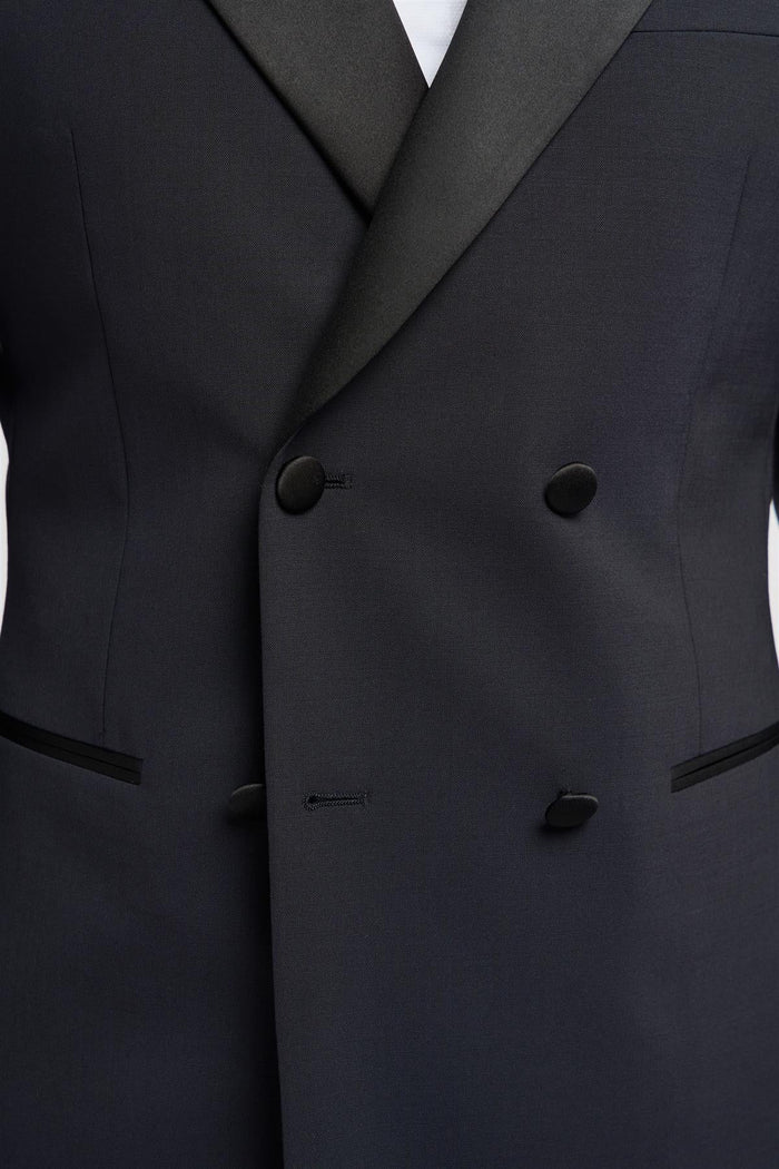 Aspen Men’s Navy Double Breasted Tuxedo Suit – Peak Lapel 2 Piece