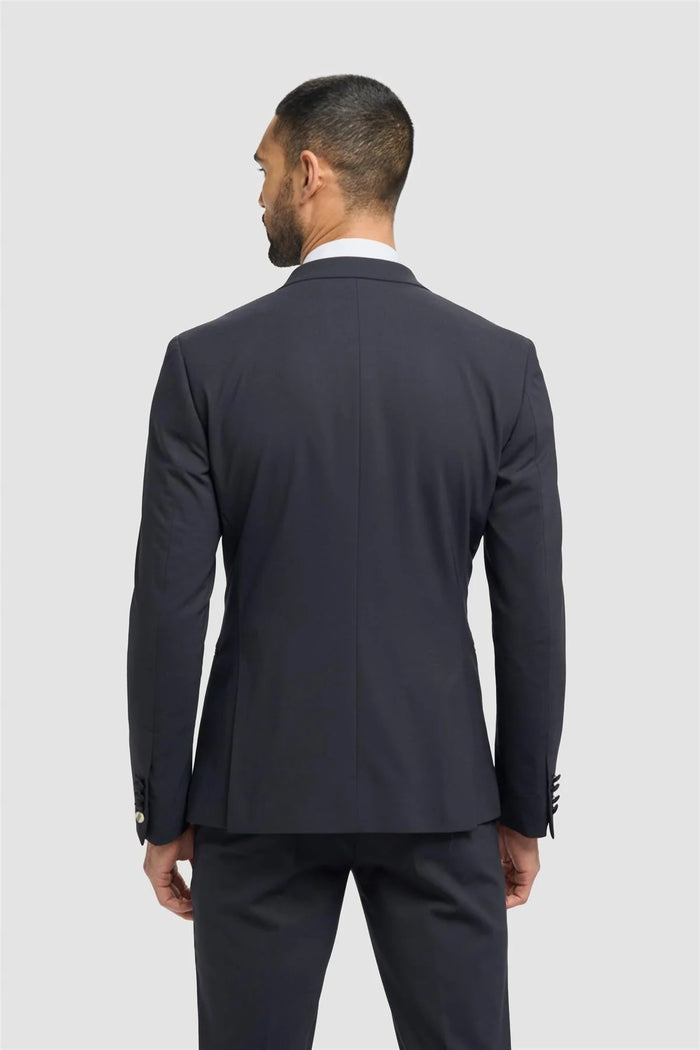 Aspen Men’s Navy Double Breasted Tuxedo Suit – Peak Lapel 2 Piece