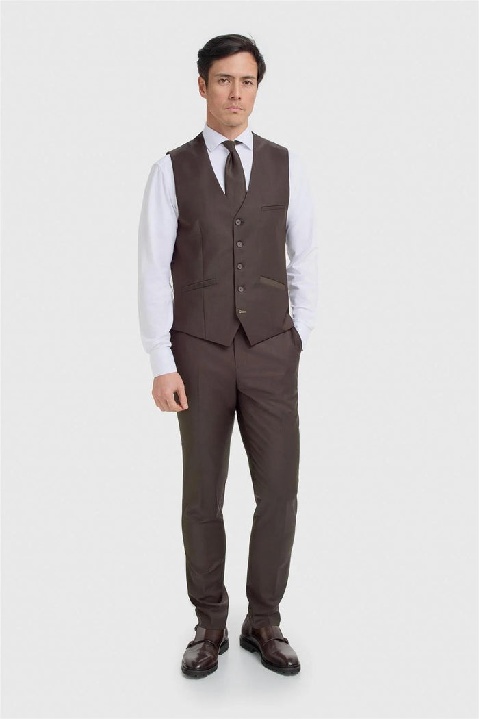 Cavani Bond Auburn Men’s Wool Blend Tailored Waistcoat