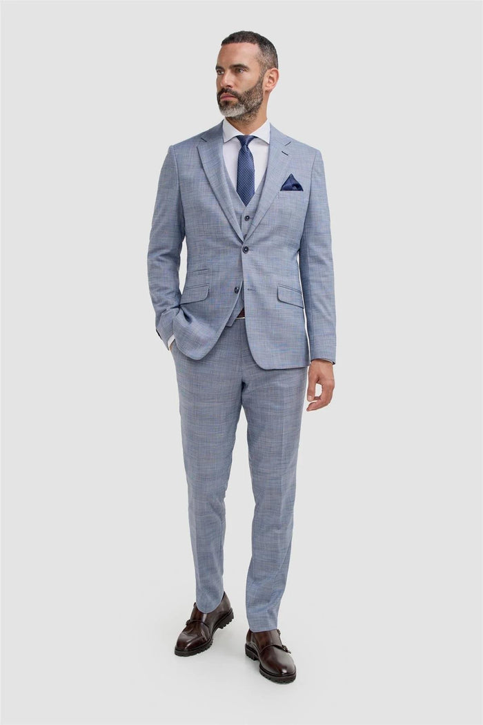 Cavani Camden Blue 3 Piece Suit – Men’s Slim Fit Wedding & Formal Suit