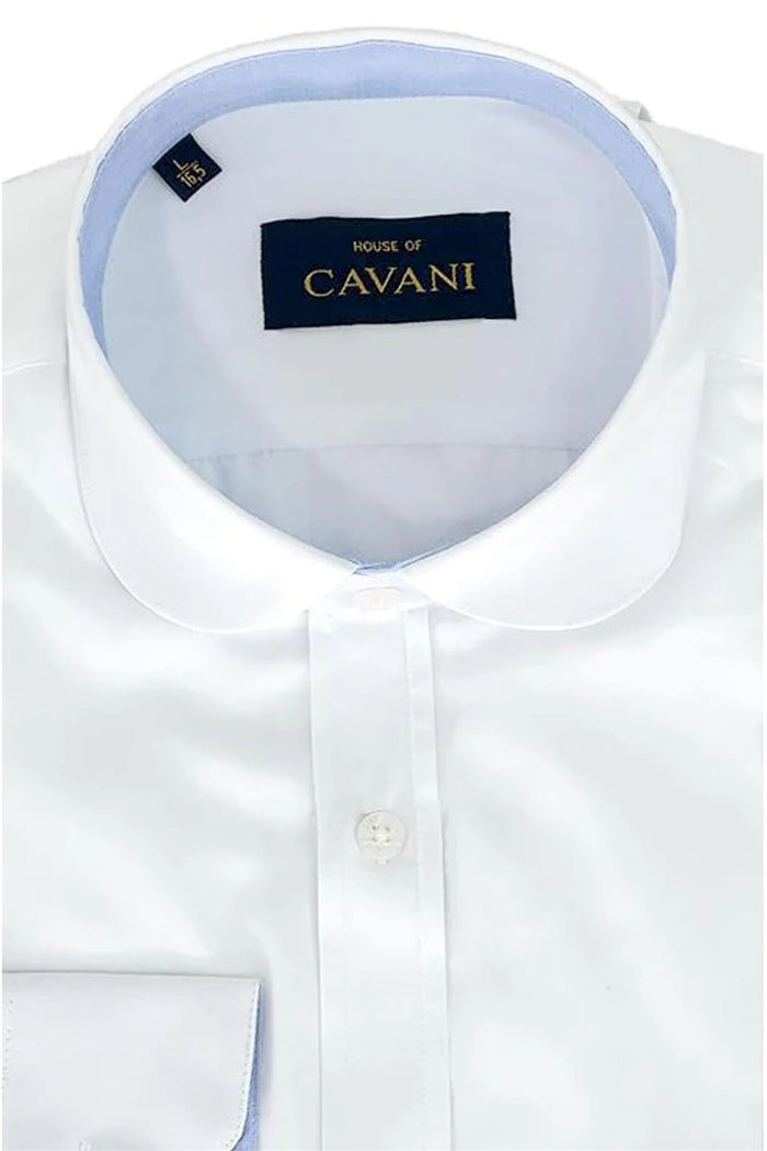 Cavani – Classic Penny Collar White Shirt