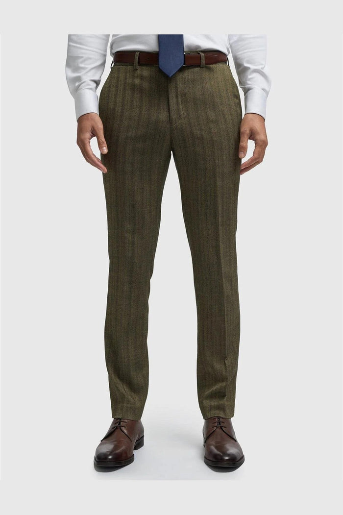 Cavani Men’s Damon Sage Herringbone Tweed 3-Piece Suit