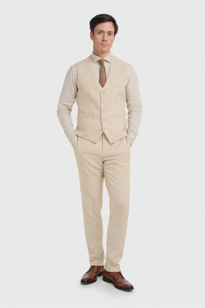 Cavani Malibu Men’s Beige Three Piece Suit