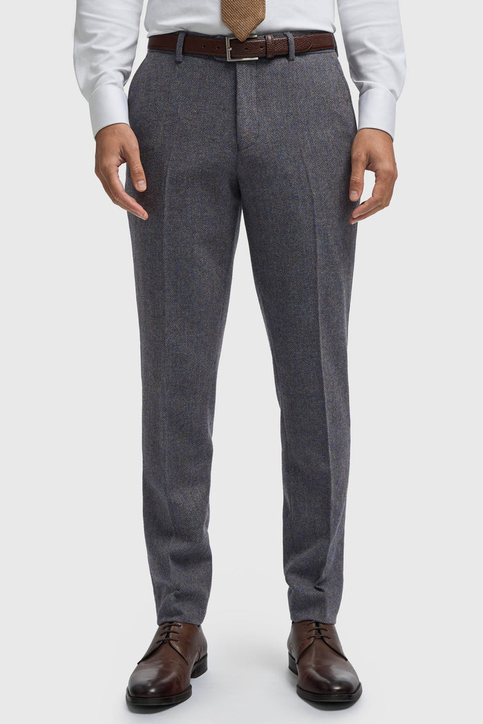 CAVANI Thomas Tailored Suit Wool Rich Savoy Grey Herringbone
