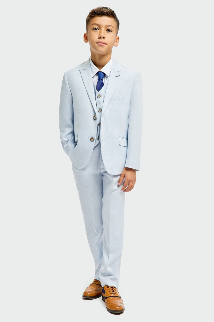 Cavani – Tropez Boys Sky Blue 3 Piece Suit Tailored