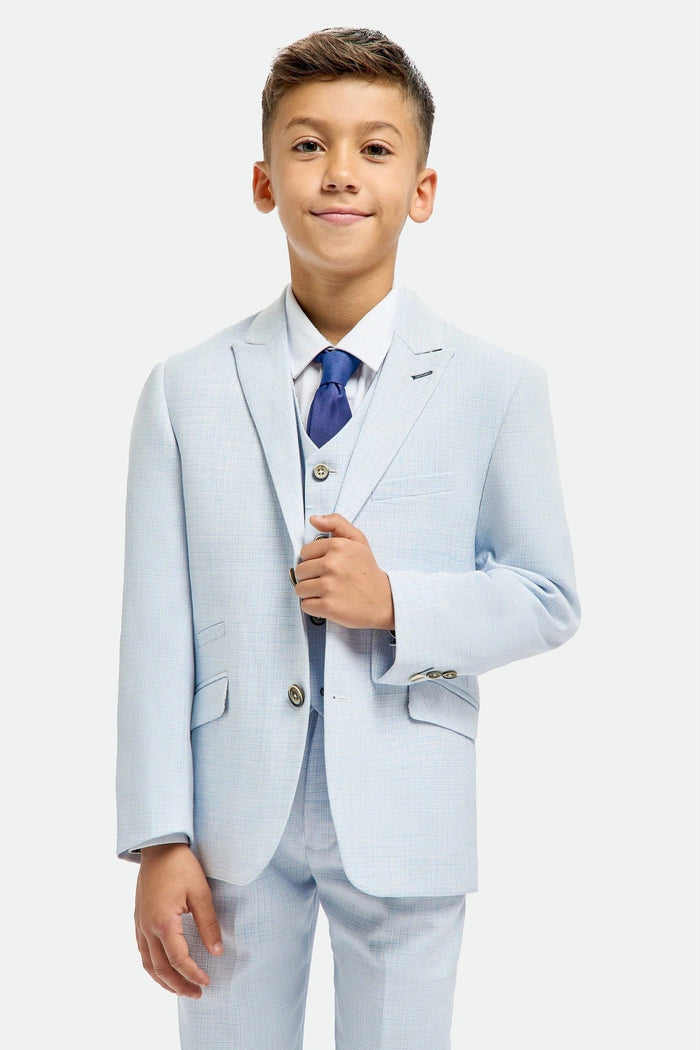 Cavani – Tropez Boys Sky Blue 3 Piece Suit Tailored