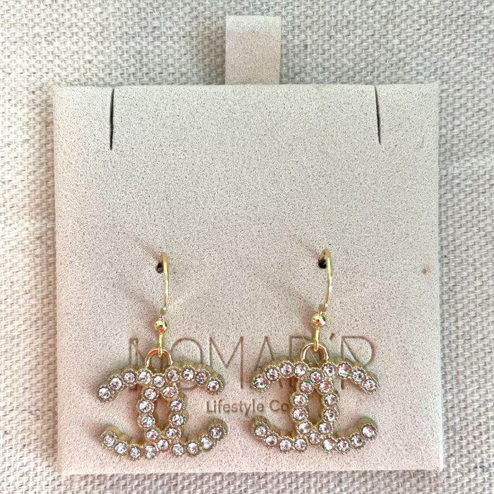 CC Crystal Drop Earrings- GOLD