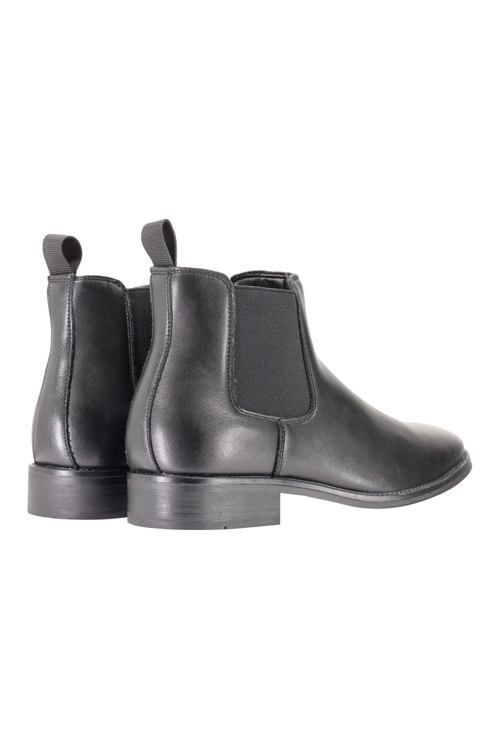 Chelsea Faux Leather Ankle Boots in black and brown