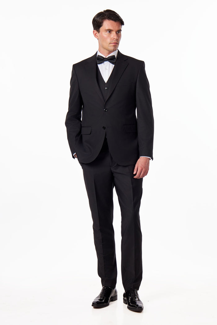 Classic Plain Black 3 Piece Suit Slim Fit