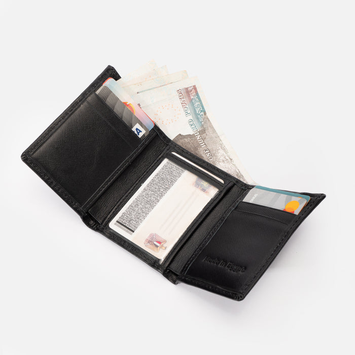 Classic Trifold wallet | Full Black Saffiano