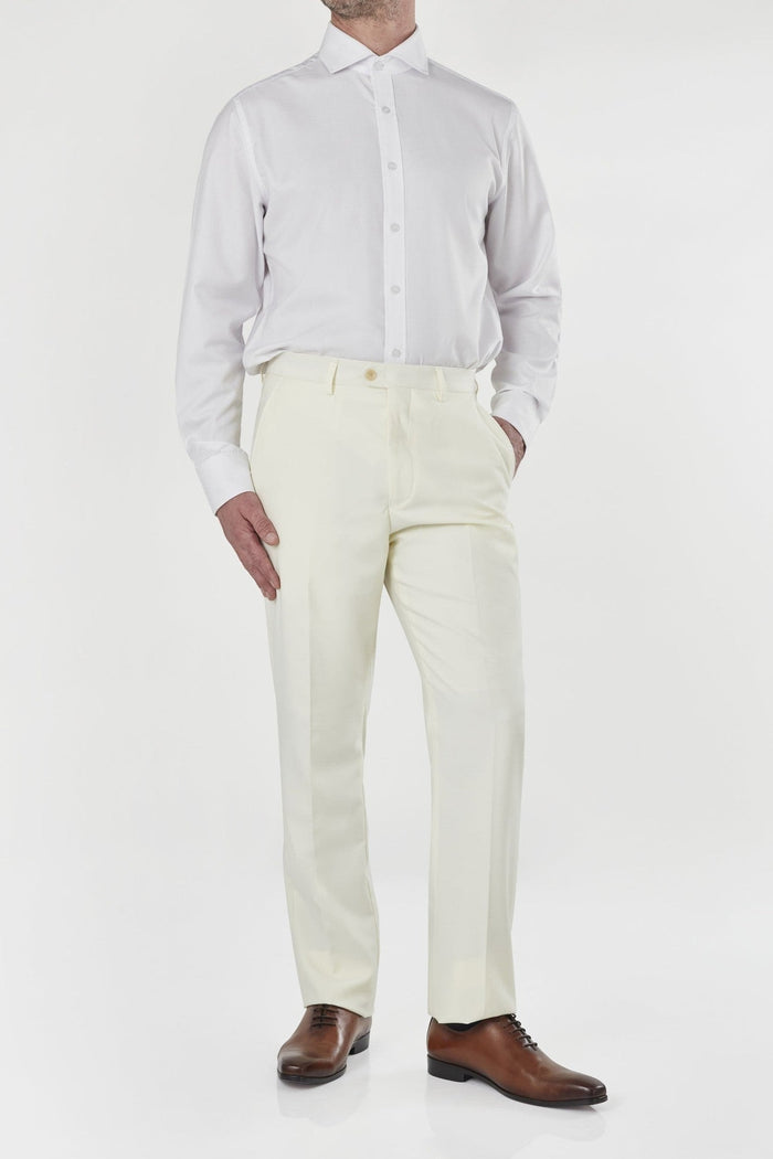 CREAM DOUBLE BREASTED TAILORED SUIT GOLD BUTTONS
