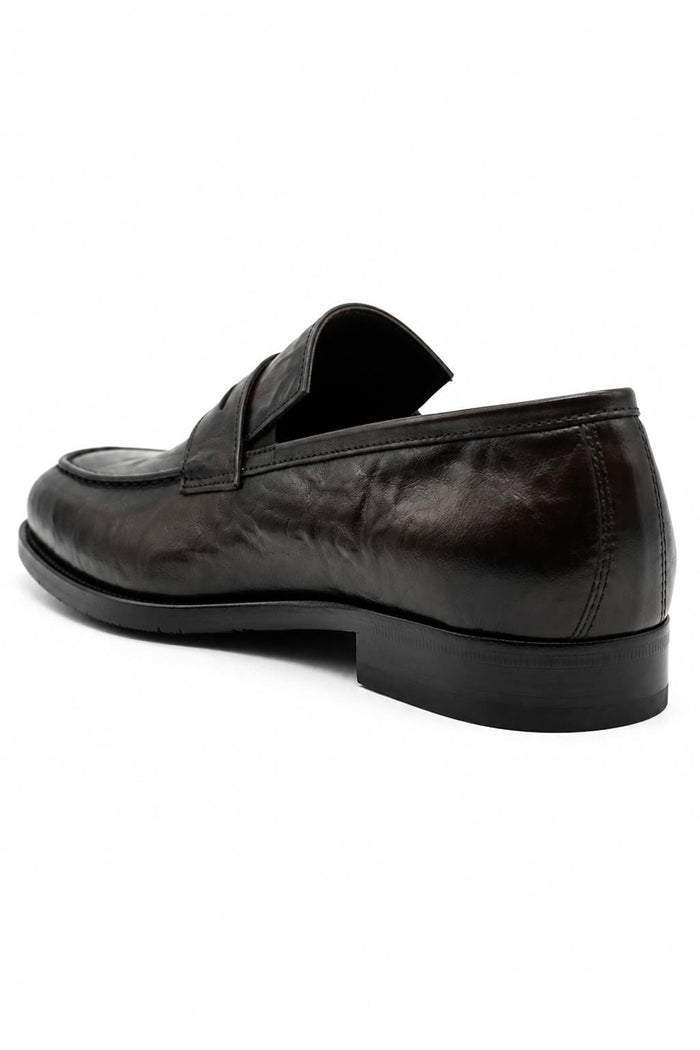 CRUX - Men’s Coffee Brown Calf Leather Penny Loafers