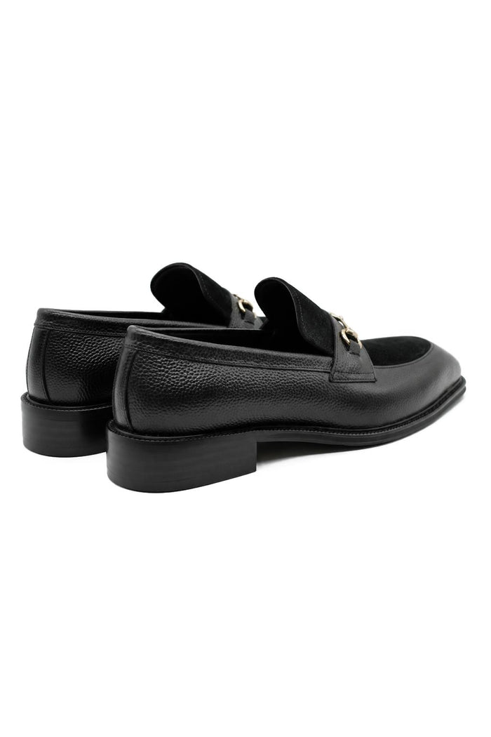 DEXTER Men’s Black Leather & Suede Snaffle Loafers