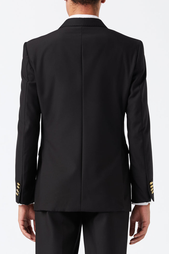 DOUBLE BREASTED GOLD BUTTON SUIT IN BLACK