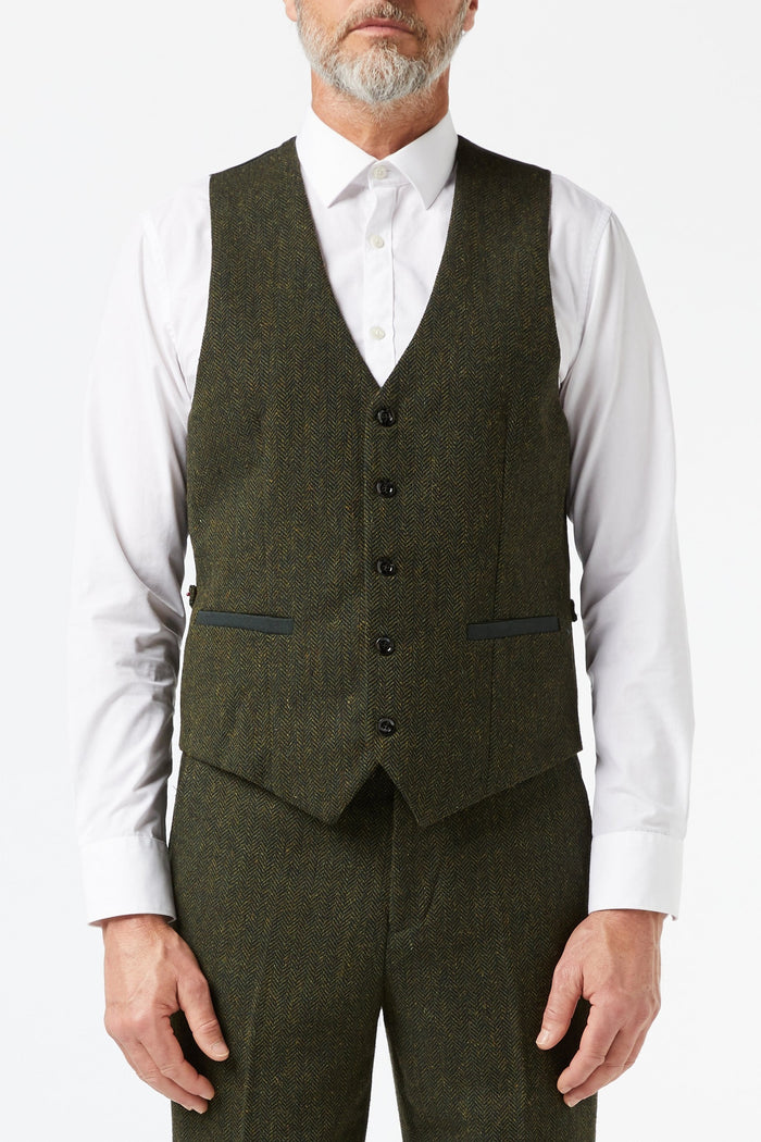 EDWARD OLIVE HERRINGBONE TWEED JACKET