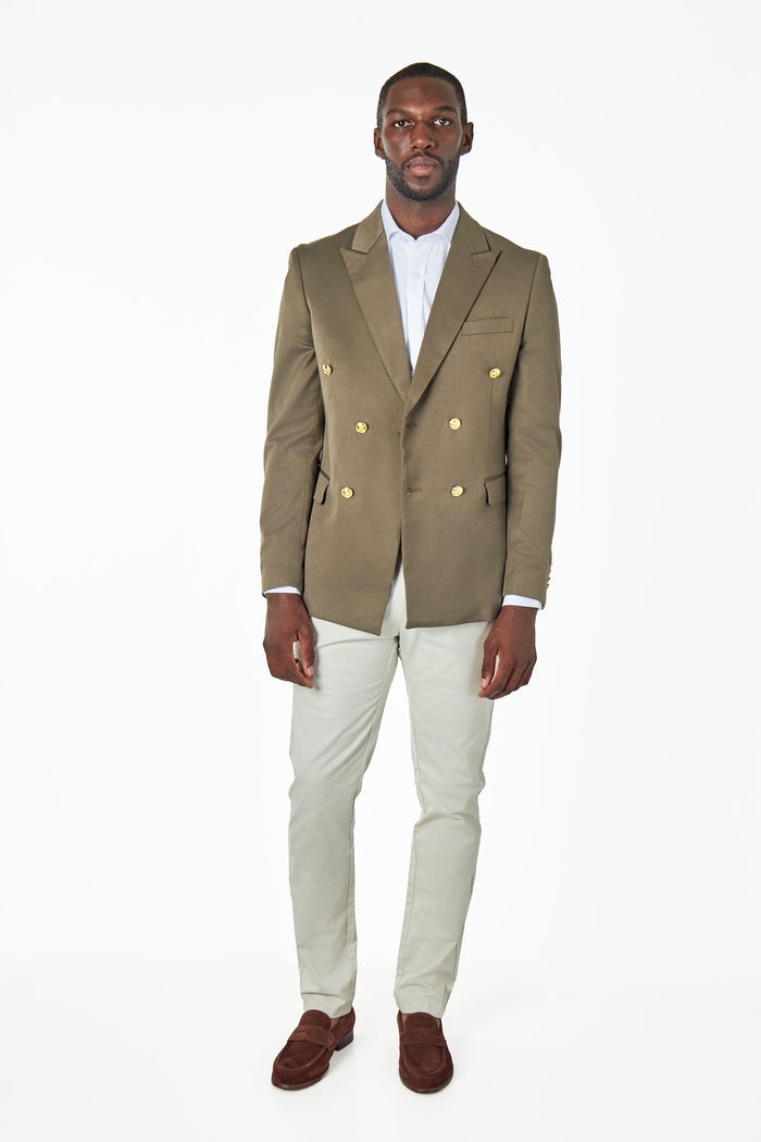 EZRA – Khaki Green Tailored Double Breasted Jacket