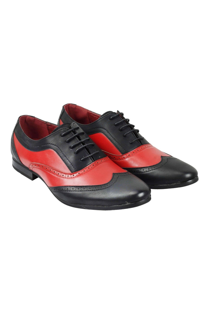 FAUX LEATHER 2 TONE BROGUE LACE UP SHOES