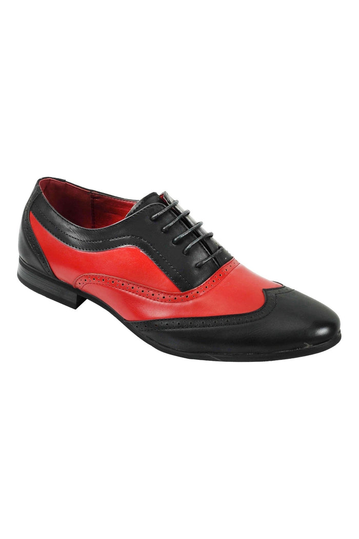 FAUX LEATHER 2 TONE BROGUE LACE UP SHOES