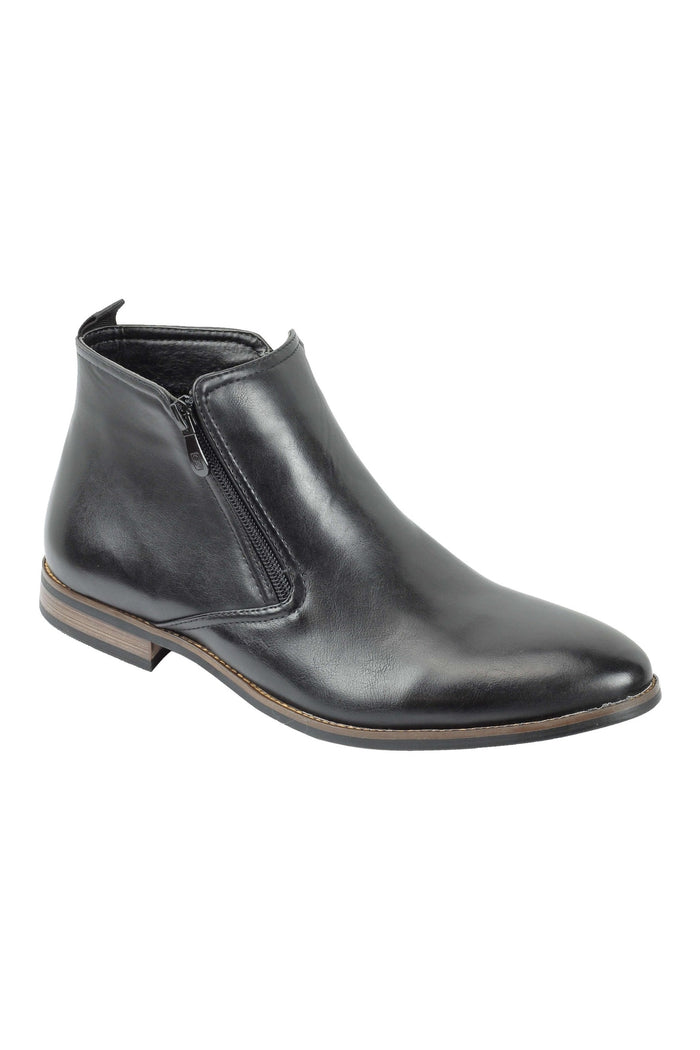 FAUX LEATHER CHELSEA BOOTS LOW ANKLE IN BLACK