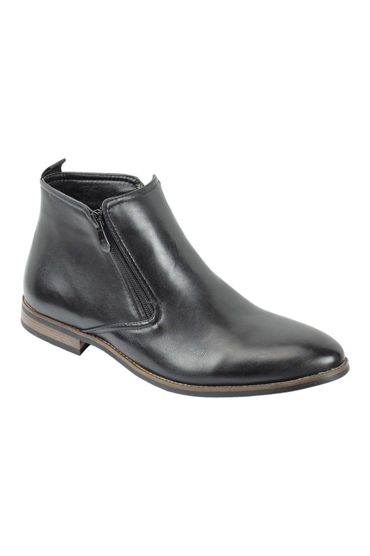 FAUX LEATHER CHELSEA BOOTS LOW ANKLE IN BLACK