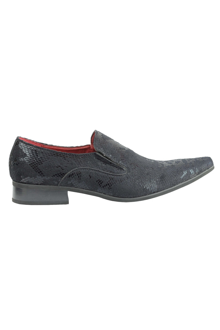 FAUX LEATHER LINED METALLIC PRINT LOAFERS