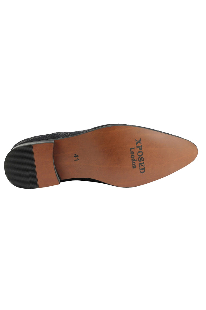 FAUX LEATHER LINED METALLIC PRINT LOAFERS