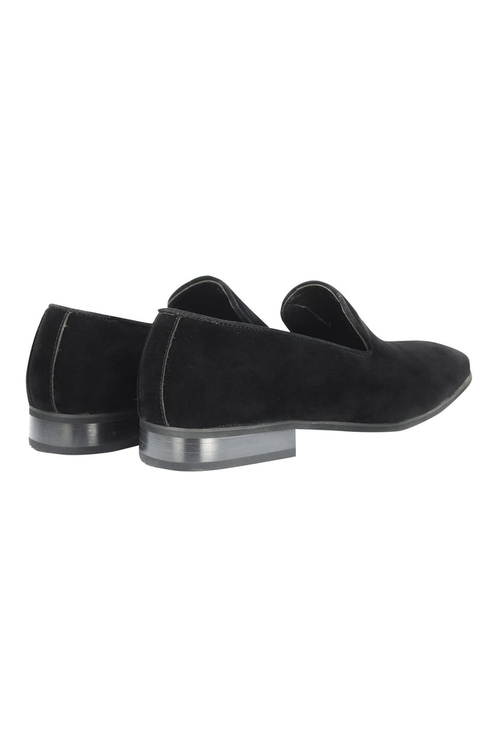 FAUX LEATHER SLIP ON BLACK SHOES