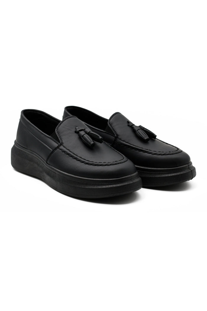 FAUX LEATHER TASSEL SNEAKERS