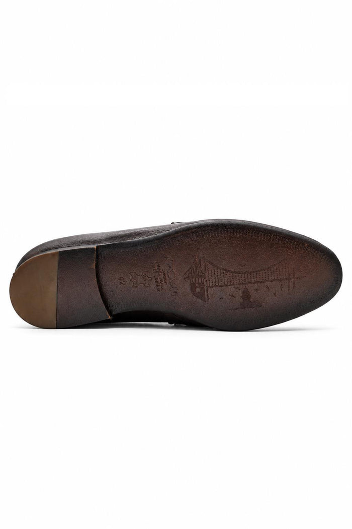 FAZIO Men’s Brown Soft Grain Leather Snaffle Bit Loafers Flexi Sole