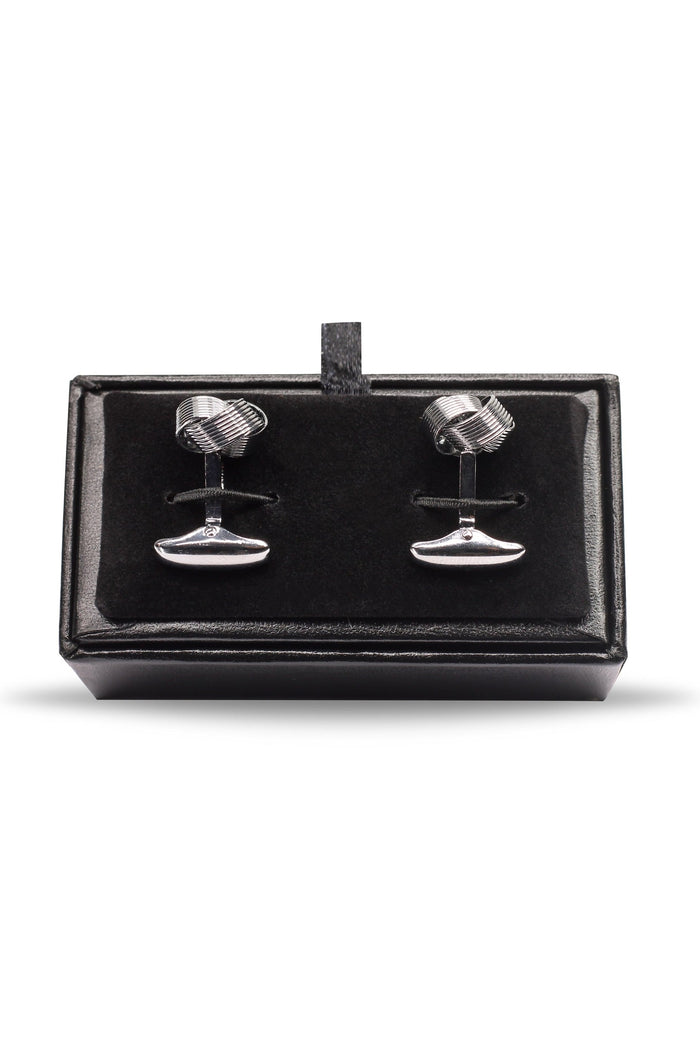 FINE WIRE DARK TONE SILVER CUFFLINKS