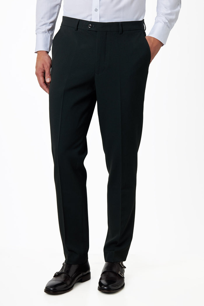 Finley – Olive Green Prince of Wales Check Suit Trousers