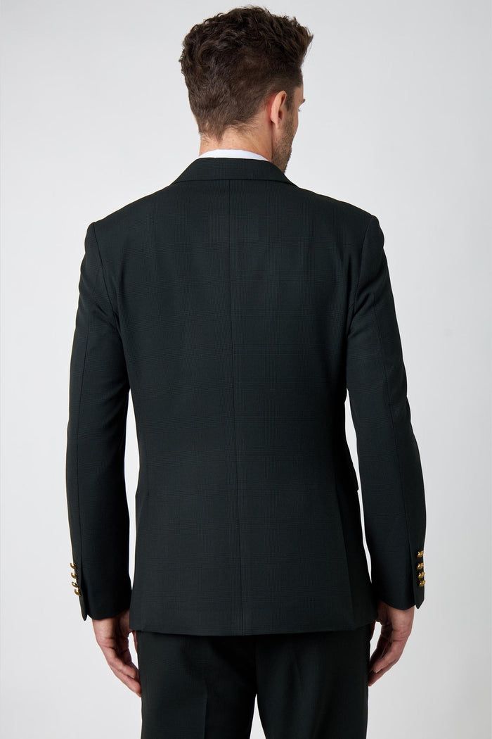 FINLEY – Olive Green Prince of Wales Checks Double Breasted 2 Piece Suit