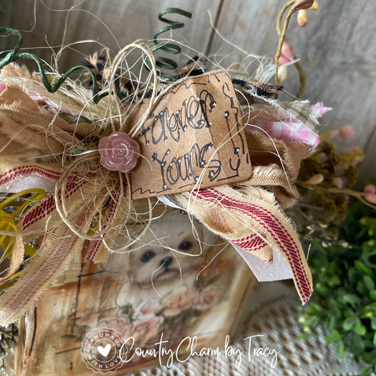 “Forever Yours” Puppy Decor Block – 5x5