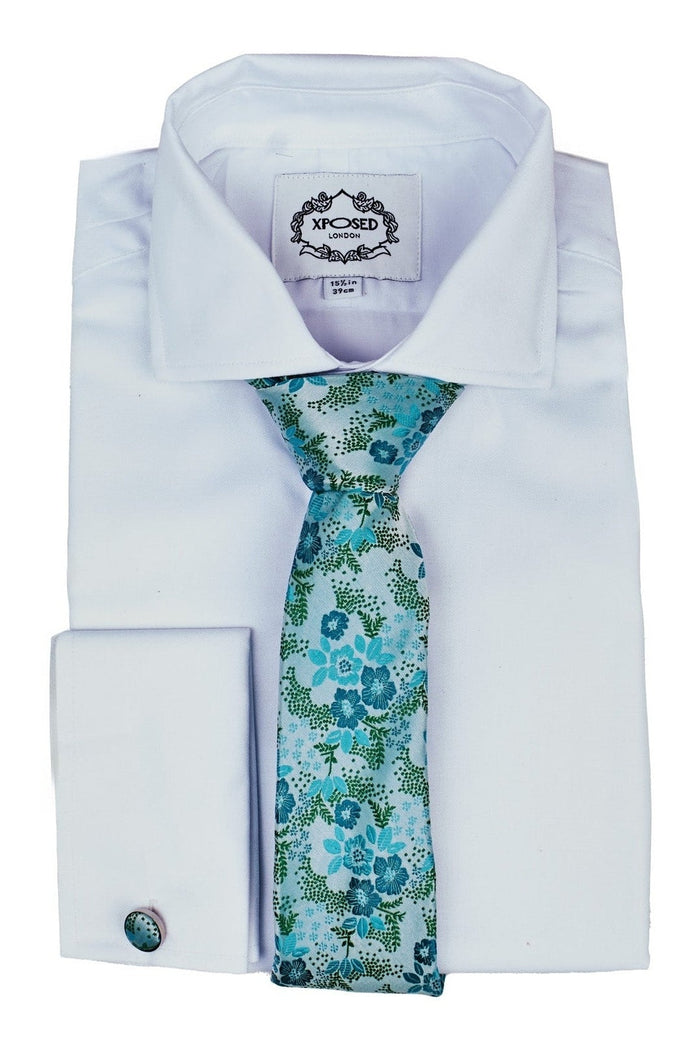 FROZEN BLUE FLORAL PRINT NECK TIE SET